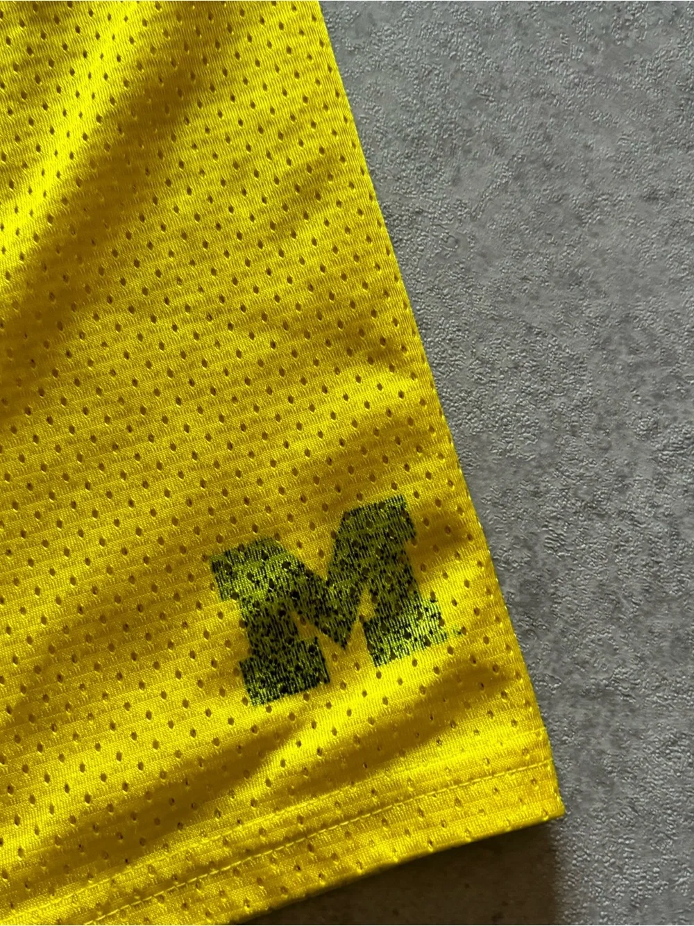 Y2k adidas yellow u of m athletic shorts